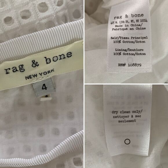 Rag & Bone Lakewood Eyelet Tiered Mini Skirt in White Size 4 - Picture 11 of 12
